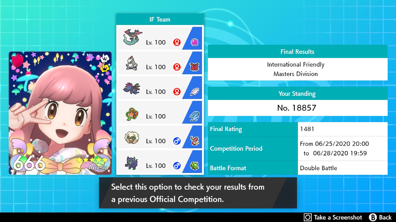 Pokémon Shield June 2020 International Friendly Results