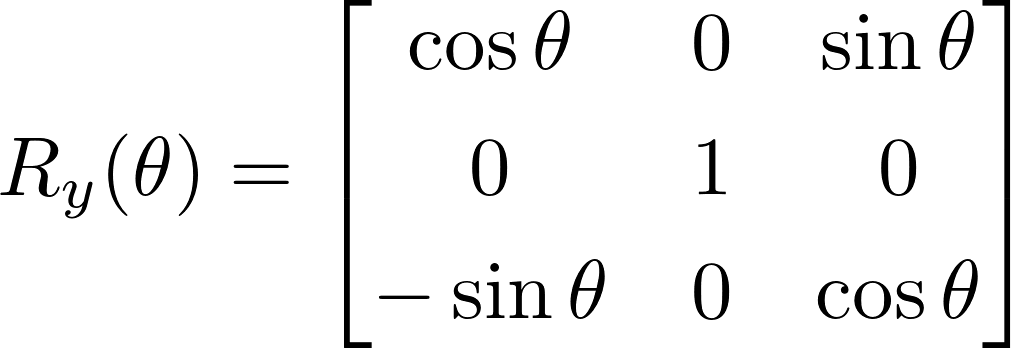 Rotation in the y-axis with angle θ